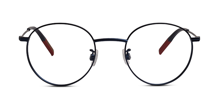 TOMMY JEANS Blue Full Frame Round Eyeglasses for Men and Women