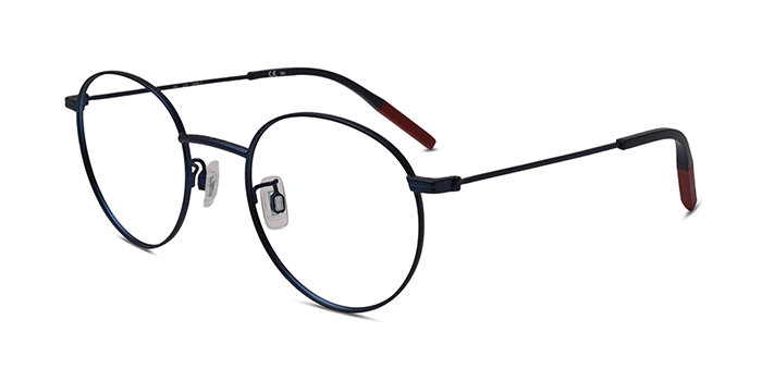 TOMMY JEANS Blue Full Frame Round Eyeglasses for Men and Women