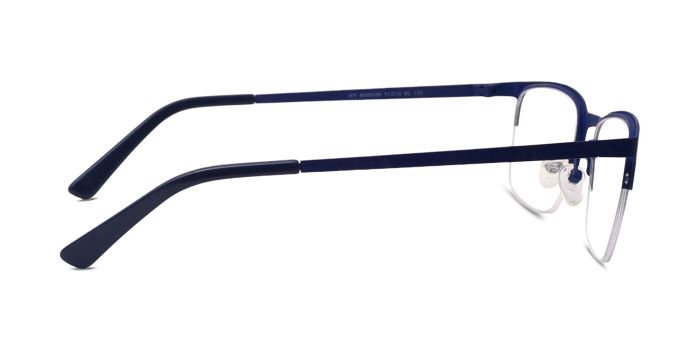 Nerdlane Blue Half Frame Square Eyeglasses for Men and Women