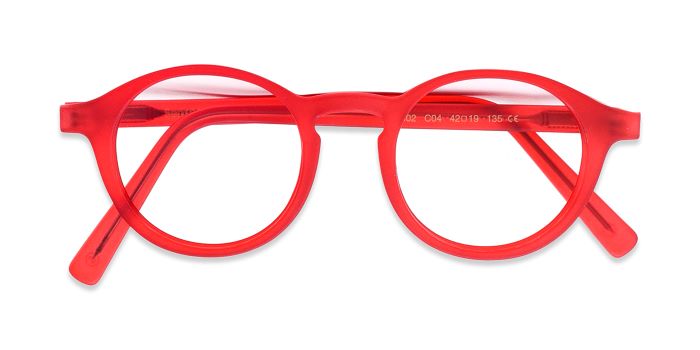  Red Full Frame Round Eyeglasses for Kids