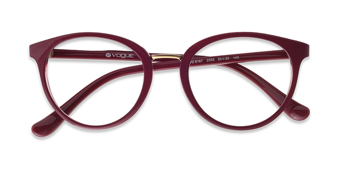 VOGUE Marron Full Frame Round Eyeglasses for Women