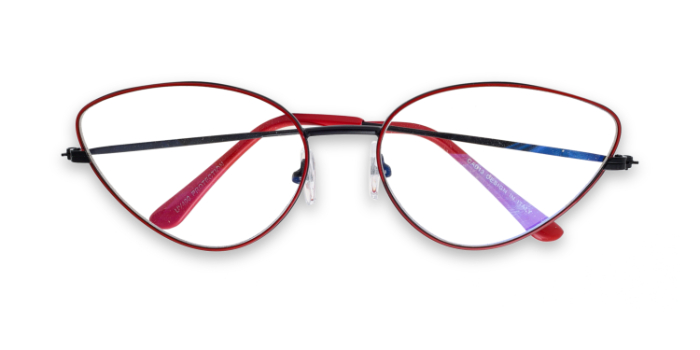  Red Full Frame Cateye  Glasses for Women