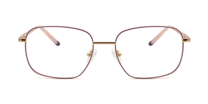  Pink Full Frame Square Eyeglasses for Women