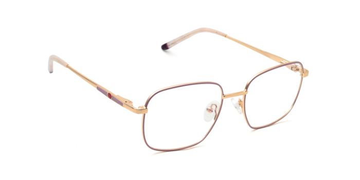  Pink Full Frame Square Eyeglasses for Women
