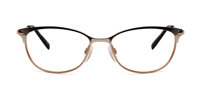 PIERRE CARDIN Gold Full Frame Oval Eyeglasses for Women