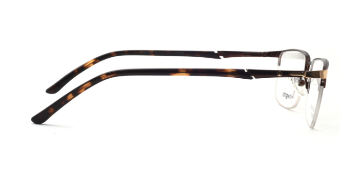INTEGRITI Gold Half Frame Rectangle Eyeglasses for Men and Women