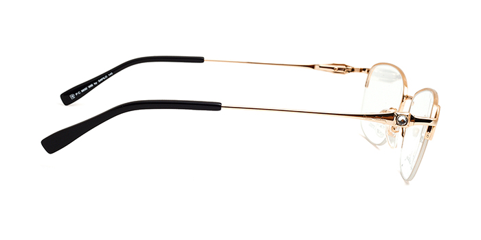 PIERRE CARDIN Gold Half Frame Oval Eyeglasses for Women