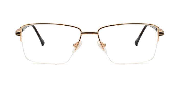 KILLER Gold Half Frame Rectangle Eyeglasses for Men and Women