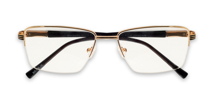 KILLER Gold Half Frame Rectangle Eyeglasses for Men and Women