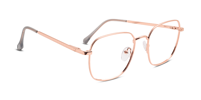  Gold Full Frame Square Glasses for Men and Women