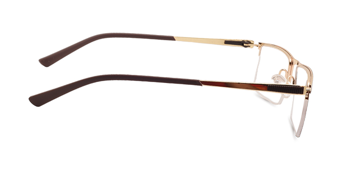  Gold Full Frame Rectangle Eyeglasses for Men and Women