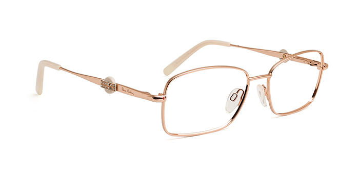 PIERRE CARDIN Gold Full Frame Rectangle Eyeglasses for Women