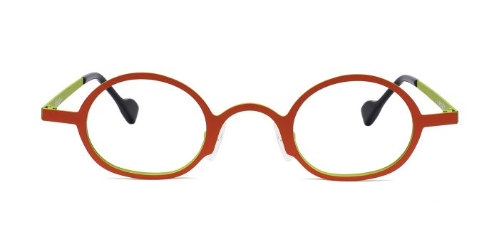  Orange color Full Frame Oval Eyeglasses for Kids