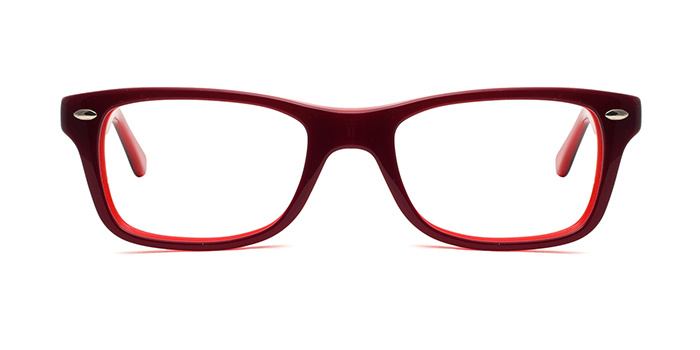 Ray-Ban Wine Full Frame Rectangle Eyeglasses for Kids
