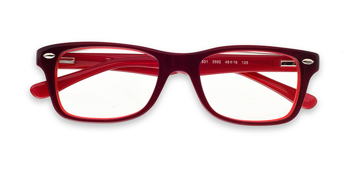 Ray-Ban Wine Full Frame Rectangle Eyeglasses for Kids