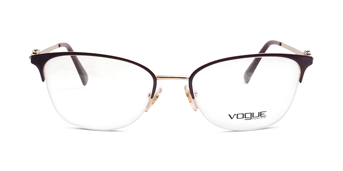 VOGUE Wine Half Frame Cateye Eyeglasses for Women