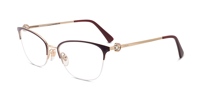 VOGUE Wine Half Frame Cateye Eyeglasses for Women