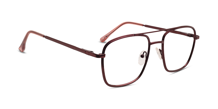  Wine Full Frame Square Eyeglasses for Women