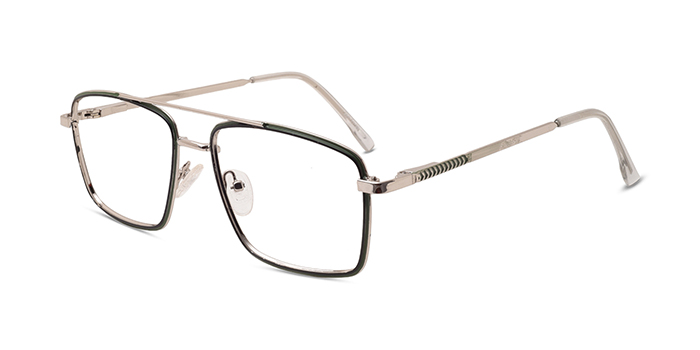  Green Full Frame Square Eyeglasses for Men and Women