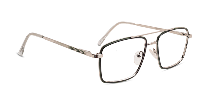  Green Full Frame Square Eyeglasses for Men and Women