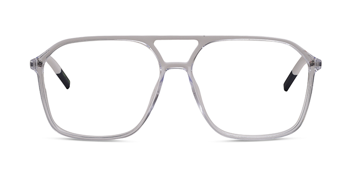 TOMMY JEANS Transparent Full Frame Square Eyeglasses for Men and Women