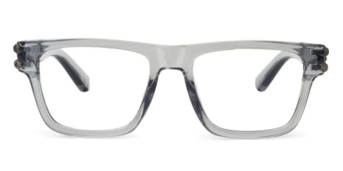 MIRAR by EyeMyEye Grey Transparent Full Frame Wayfarer Eyeglasses for Men and Women