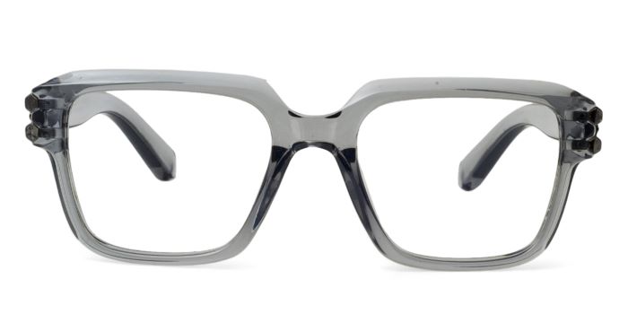 MIRAR by EyeMyEye Grey Transparent Full Frame Square Eyeglasses for Men and Women