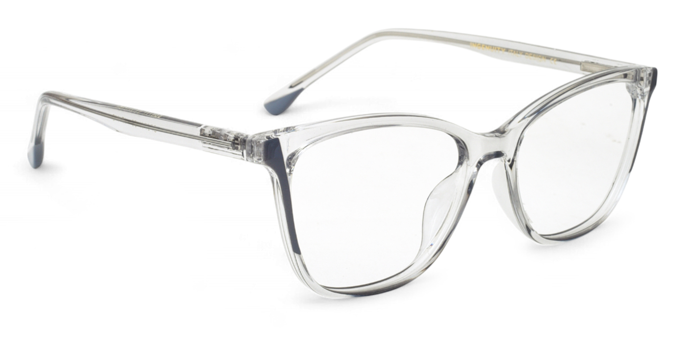 MIRAR by EyeMyEye Grey Transparent Full Frame Butterfly Eyeglasses for Women