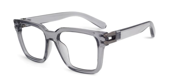 MIRAR by EyeMyEye Grey Transparent Full Frame Wayfarer Eyeglasses for Men and Women
