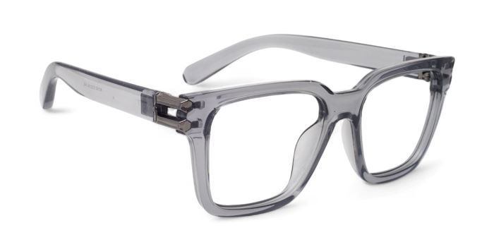 MIRAR by EyeMyEye Grey Transparent Full Frame Wayfarer Eyeglasses for Men and Women