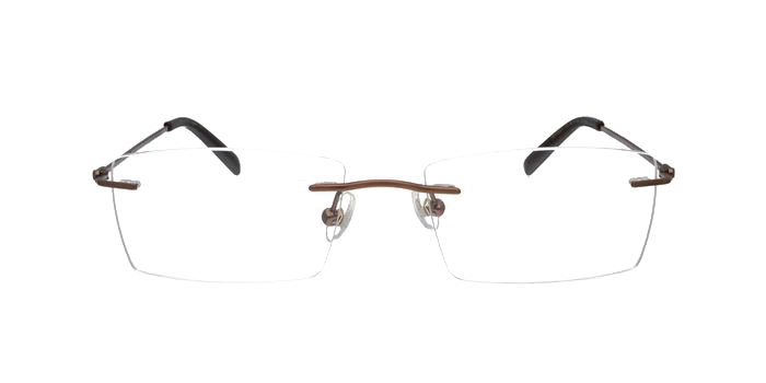 Burgundy Rimless Rectangle Eyeglasses for Men and Women