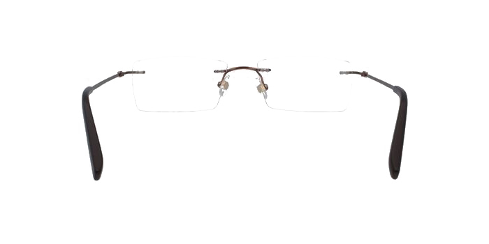  Burgundy Rimless Rectangle Eyeglasses for Men and Women