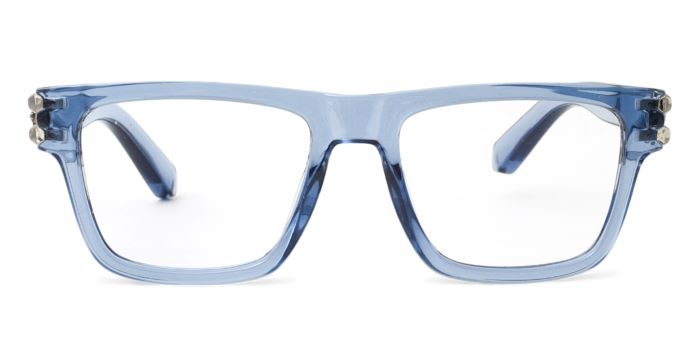 MIRAR by EyeMyEye Blue Transparent Full Frame Wayfarer Eyeglasses for Men and Women