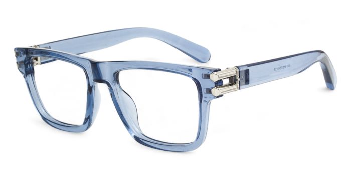MIRAR by EyeMyEye Blue Transparent Full Frame Wayfarer Eyeglasses for Men and Women