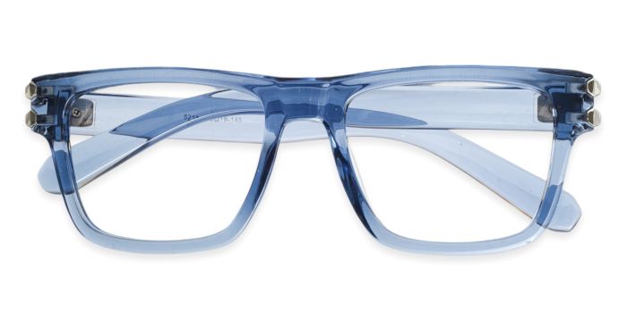 MIRAR by EyeMyEye Blue Transparent Full Frame Wayfarer Eyeglasses for Men and Women