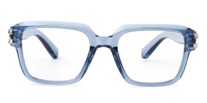 MIRAR by EyeMyEye Blue Transparent Full Frame square Eyeglasses for Men
