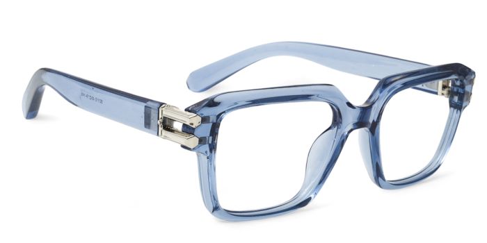 MIRAR by EyeMyEye Blue Transparent Full Frame square Eyeglasses for Men