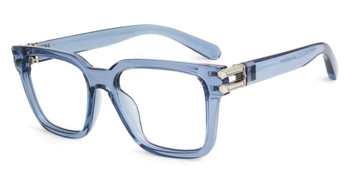 mirar by eyemyeye blue transparent full frame wayfarer eyeglasses for men and women