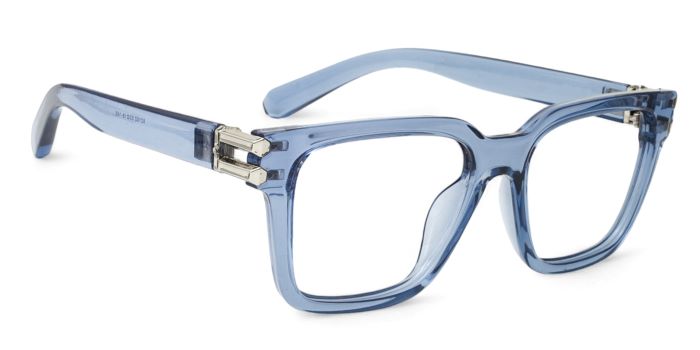 MIRAR by EyeMyEye Blue Transparent Full Frame Wayfarer Eyeglasses for Men and Women