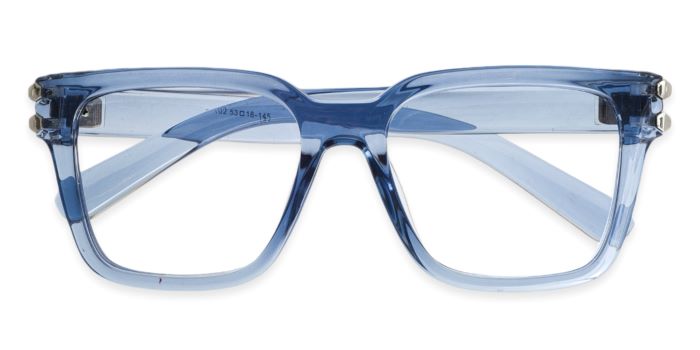 MIRAR by EyeMyEye Blue Transparent Full Frame Wayfarer Eyeglasses for Men and Women