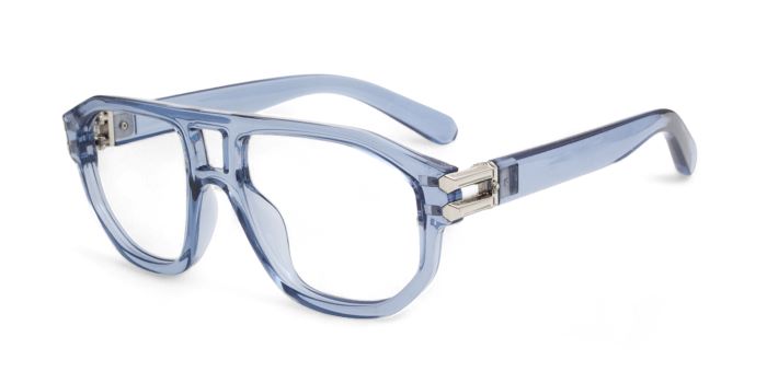 MIRAR by EyeMyEye Blue Transparent color Full Frame Aviator Eyeglasses for Men