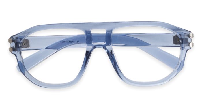 MIRAR by EyeMyEye Blue Transparent color Full Frame Aviator Eyeglasses for Men