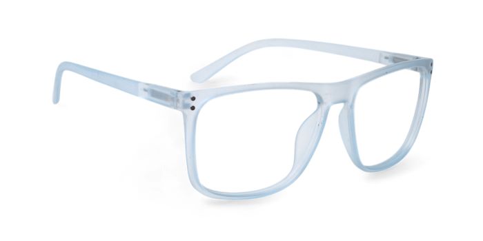 MIRAR by EyeMyEye Blue Transparent Full Frame Square Eyeglasses for Men and Women