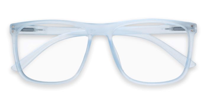 MIRAR by EyeMyEye Blue Transparent Full Frame Square Eyeglasses for Men and Women