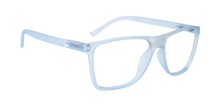 MIRAR by EyeMyEye Blue Transparent Full Frame Rectangle Eyeglasses for Men and Women