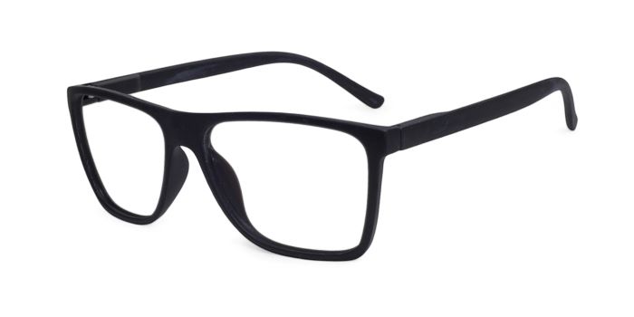 MIRAR by EyeMyEye Matt Black Full Frame Square Eyeglasses for Men and Women