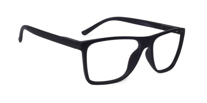MIRAR by EyeMyEye Matt Black Full Frame Square Eyeglasses for Men and Women